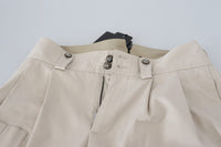 Thumbnail for Chic Beige Cotton Trousers for Elegant Comfort