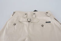 Thumbnail for Chic Beige Cotton Trousers for Elegant Comfort