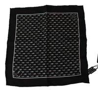 Thumbnail for Elegant Black Silk Seahorse Scarf