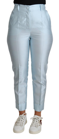 Thumbnail for Elegant High-Waisted Silk Trousers