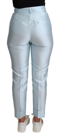 Thumbnail for Elegant High-Waisted Silk Trousers
