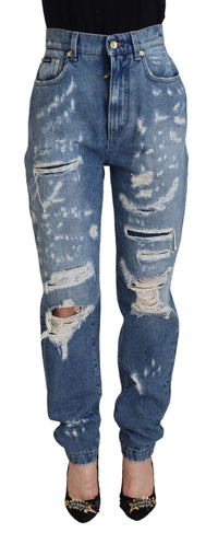 Thumbnail for Chic Tattered Denim Pants - Indigo Essence