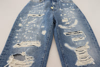 Thumbnail for Chic Tattered Denim Pants - Indigo Essence