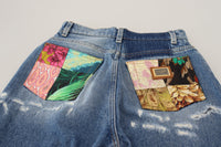 Thumbnail for Chic Tattered Denim Pants - Indigo Essence