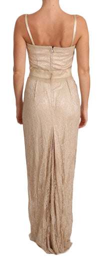 Thumbnail for Elegant Beige Sheath Floor-Length Dress