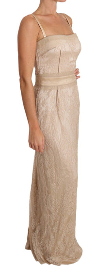 Thumbnail for Elegant Beige Sheath Floor-Length Dress