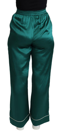 Thumbnail for Exquisite Silk Pajama Trousers in Lush Green