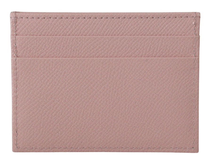 Chic Pink Leather Cardholder with Exclusive Print