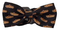 Thumbnail for Black Orange Car Print Silk Bow Tie