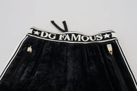 Thumbnail for Black DG Logo Velvet Trouser Pants