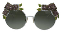 Thumbnail for Elegant Floral Embellished Gold Sunglasses