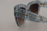 Thumbnail for Elegant Lace Detail Blue Sunglasses