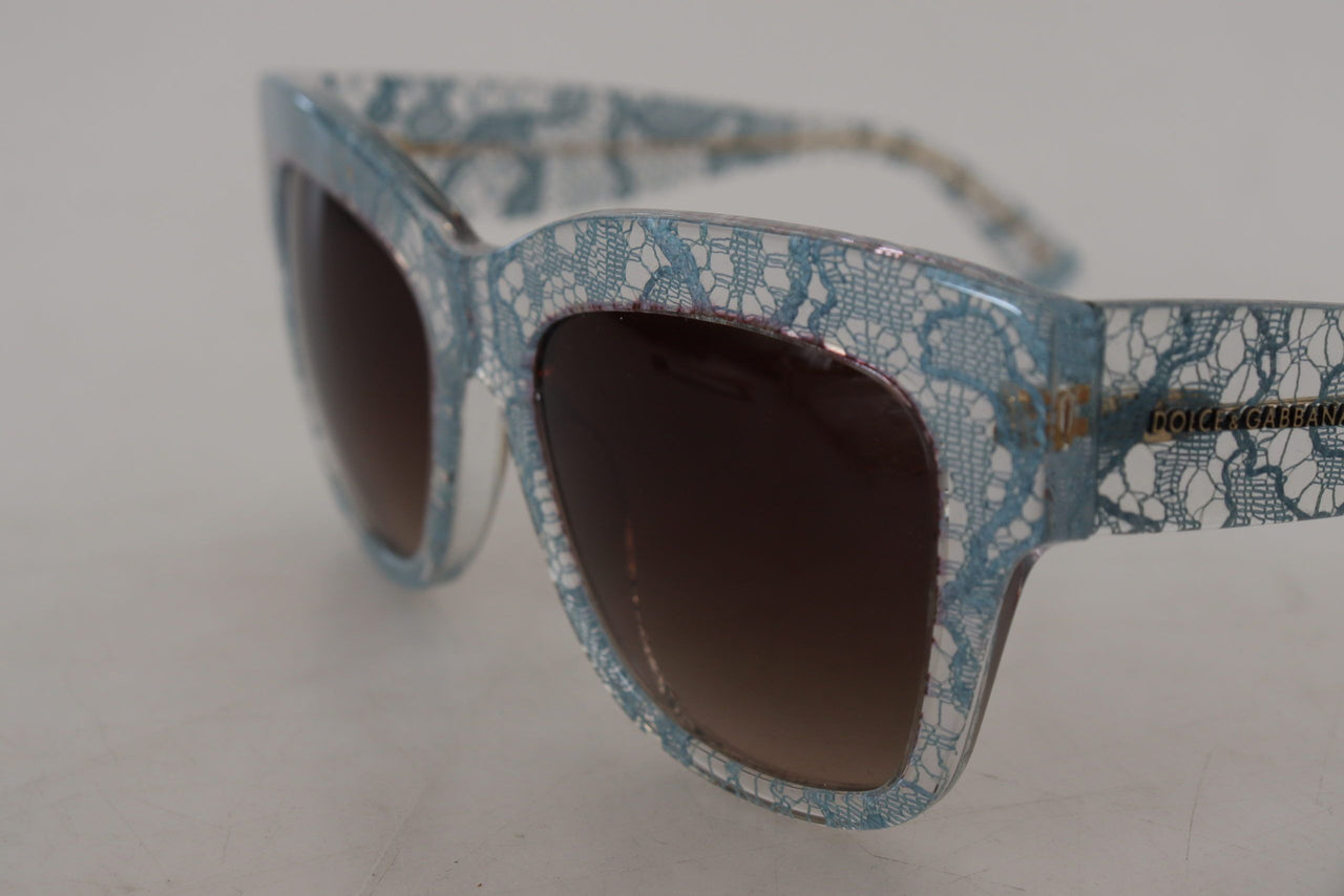 Elegant Lace Detail Blue Sunglasses