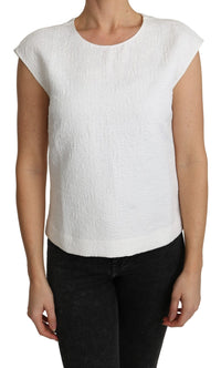 Thumbnail for Elegant White Cotton Blend Blouse