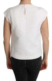 Thumbnail for Elegant White Cotton Blend Blouse
