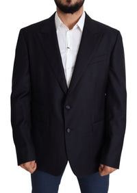 Thumbnail for Elegant Black Virgin Wool Men's Blazer