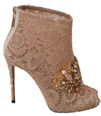 Thumbnail for Elegant Lace Stilettos with Crystal Accents