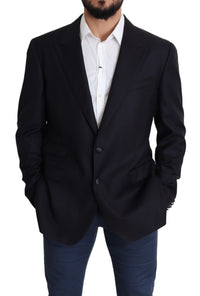 Thumbnail for Elegant Black Virgin Wool Men's Blazer