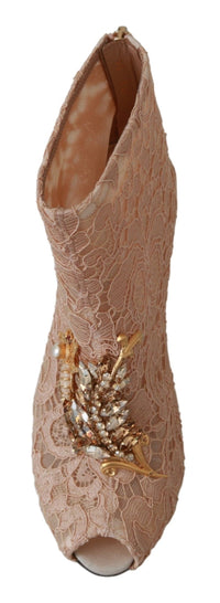 Thumbnail for Elegant Lace Stilettos with Crystal Accents