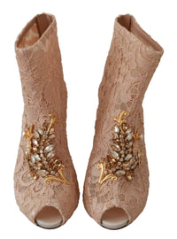 Thumbnail for Elegant Lace Stilettos with Crystal Accents