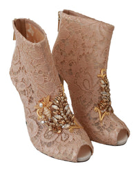 Thumbnail for Elegant Lace Stilettos with Crystal Accents