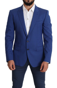 Thumbnail for Exquisite Blue Wool Martini Blazer Jacket