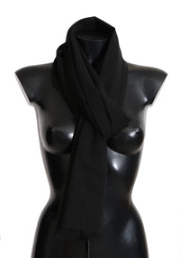 Thumbnail for Elegant Black Wool Blend Scarf