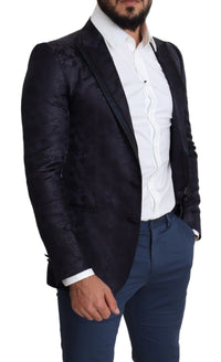 Thumbnail for Elegant Silk Blend Martini Blazer in Blue