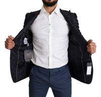 Thumbnail for Elegant Silk Blend Martini Blazer in Blue