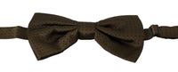 Thumbnail for Elegant Brown Polka Dot Silk Bow Tie