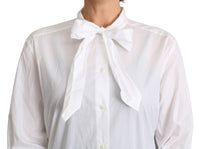 Thumbnail for Elegant Scarf Neck Cotton Blouse