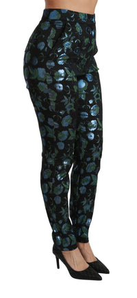 Thumbnail for Floral High Waist Skinny Trousers