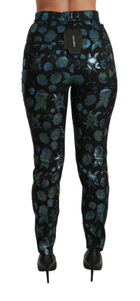 Thumbnail for Floral High Waist Skinny Trousers