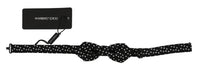 Thumbnail for Elegant Black Polka Dot Silk Bow Tie