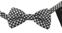 Thumbnail for Elegant Black White Circle Silk Bow Tie