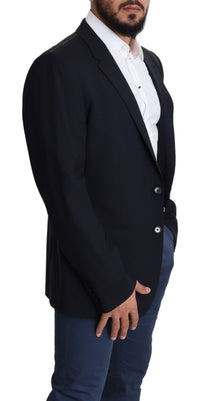 Thumbnail for Exquisite Black Wool Stretch Martini Blazer