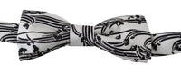 Thumbnail for Elegant White Patterned Silk Bow Tie