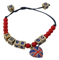 Thumbnail for Elegant Blue Red Glass Cotton Blend Bracelet