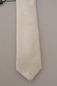 Thumbnail for Elegant White Silk Men's Tie