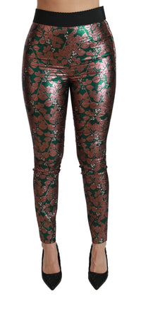 Thumbnail for Elegant Bronze Leaf Metallic Trousers