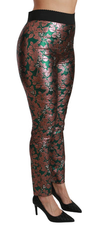 Thumbnail for Elegant Bronze Leaf Metallic Trousers