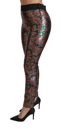 Thumbnail for Elegant Bronze Leaf Metallic Trousers