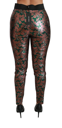 Thumbnail for Elegant Bronze Leaf Metallic Trousers