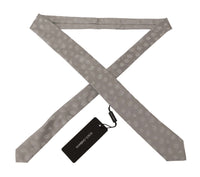 Thumbnail for Elegant Silk Gray Crown Print Bow Tie