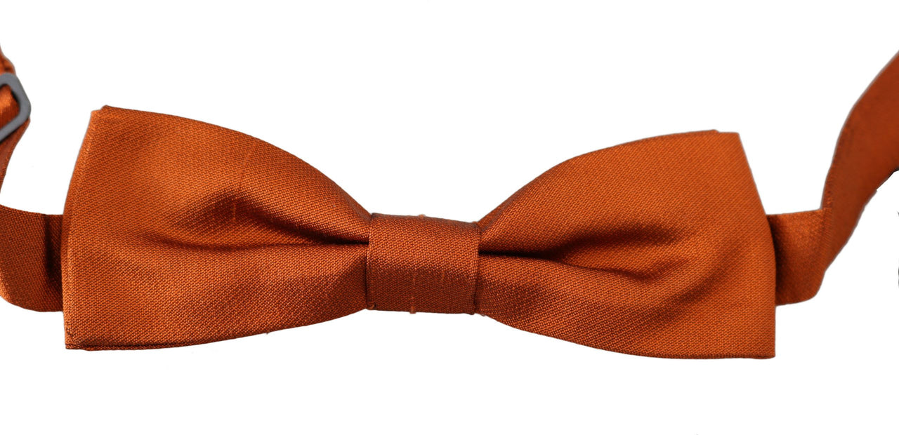 Exquisite Silk Bow Tie in Dark Orange