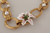 Thumbnail for Elegant Gold Lilly Flower Pendant Necklace