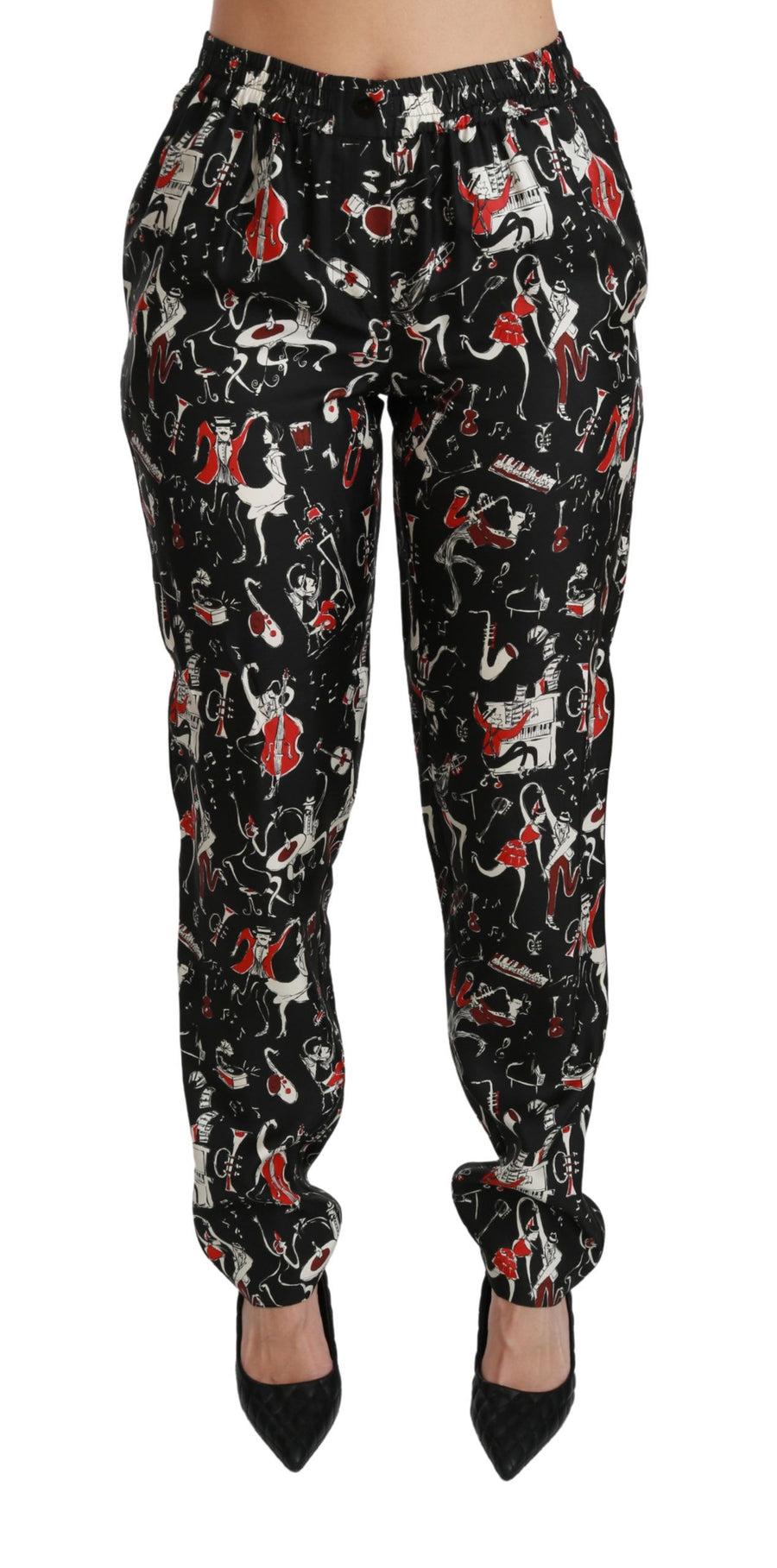 Sleek Silk Slim-Fit Mid-Waist Pants