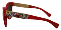 Thumbnail for Elegant Red Mosaico Cat-Eye Sunglasses