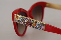 Thumbnail for Elegant Red Mosaico Cat-Eye Sunglasses