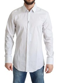 Thumbnail for Elegant Striped Gold Dress Shirt